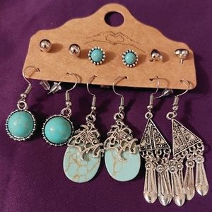 Bohemian Vintage Style Earrings -6 Piece Set - NEW
